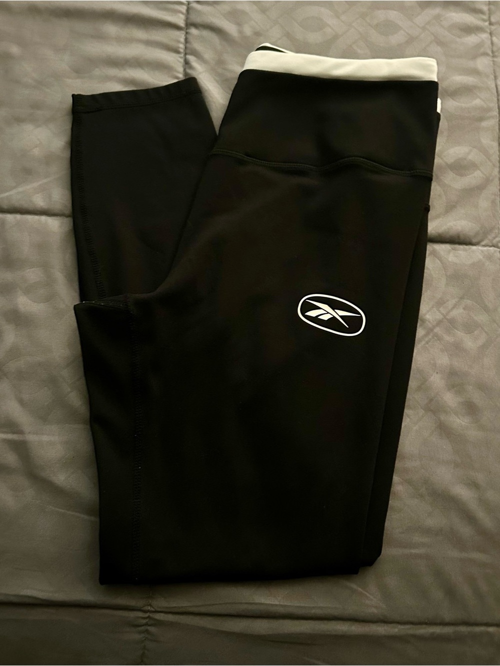 Reebok Black Leggings with White Trim